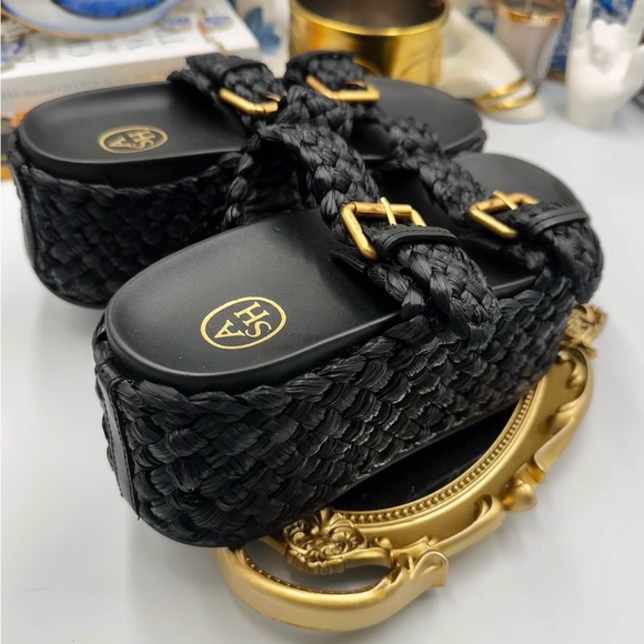 🆕 ASH 🧿 NWOT Black Ziggy Woven Platform Sandals, Sz 38 - Picture 4 of 16